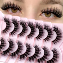 7pairs Natural Russian Strip Lashes Fluffy Mink Lashes 3D False Eyelashes Fluffy Volume Eyelashes Fake Eyelash Extension Make Up