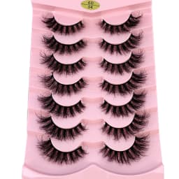 7pairs Natural Russian Strip Lashes Fluffy Mink Lashes 3D False Eyelashes Fluffy Volume Eyelashes Fake Eyelash Extension Make Up