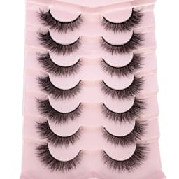 7pairs Natural Russian Strip Lashes Fluffy Mink Lashes 3D False Eyelashes Fluffy Volume Eyelashes Fake Eyelash Extension Make Up