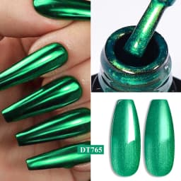 MEET ACROSS 7ml Red Metallic Gel Nail Polish Gold Silver Mirror Nail Art Varnish Glitter Sparkly Semi Permanent Soak Off UV Gel