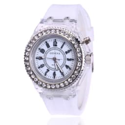 LED Light Flash Luminous Watches Women Men Boys Girls Silicone Wrist Watch Fashion Rhinestone Clock Kids Children Relogio Saati