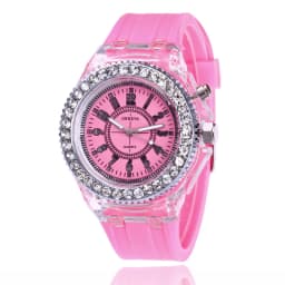 LED Light Flash Luminous Watches Women Men Boys Girls Silicone Wrist Watch Fashion Rhinestone Clock Kids Children Relogio Saati