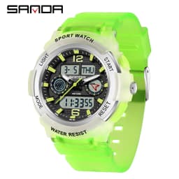 SANDA New 6188 Fashion Multi Functional Student Sports Waterproof Multi Functional Quartz Electronic Men's and Women's Watch