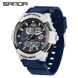 SANDA New 6188 Fashion Multi Functional Student Sports Waterproof Multi Functional Quartz Electronic Men's and Women's Watch