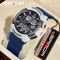 SANDA New 6188 Fashion Multi Functional Student Sports Waterproof Multi Functional Quartz Electronic Men's and Women's Watch