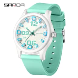 SANDA 3252 Popular Student Quartz Watch Fashionable And Simple Waterproof Silicone Tape Children's Quartz Watch 2024