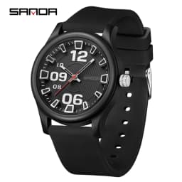 SANDA 3252 Popular Student Quartz Watch Fashionable And Simple Waterproof Silicone Tape Children's Quartz Watch 2024