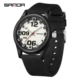 SANDA 3252 Popular Student Quartz Watch Fashionable And Simple Waterproof Silicone Tape Children's Quartz Watch 2024