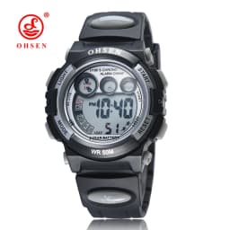 OHSEN Kids Sport Watches 50M Waterproof Red Cartoon Digital Wristwatch Stopwatch Electronic LED Children Watch For Boys Girls