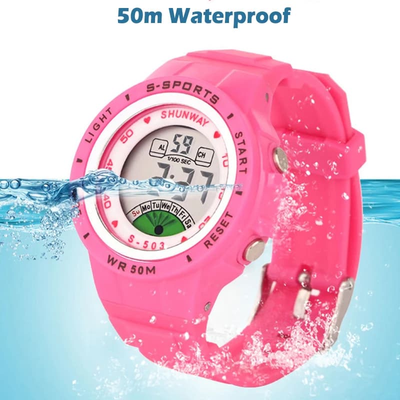 Children Electronic Watch Boys and Girls Macaron Sports Wristwatch Luminous Alarm Clock Multifunctional Kids Fashion Watches