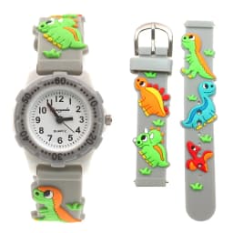 Cute 3D Dinosaur Cartoon Kids Watch Rubber Strap Boys Girls Silicone Quartz Wristwatch Child Brand Timepiece