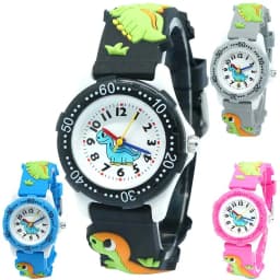 Cute 3D Dinosaur Cartoon Kids Watch Rubber Strap Boys Girls Silicone Quartz Wristwatch Child Brand Timepiece