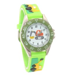 High Quality New Student Children's Cartoon Excavator Silicone Strap Quartz Watches Kids Boys Watch