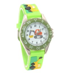 High Quality New Student Children's Cartoon Excavator Silicone Strap Quartz Watches Kids Boys Watch