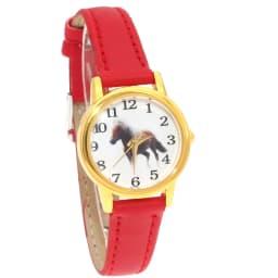Cute Girl Ladies Watch Kids Watches Horse Leather Quartz Student Kids Animal Cartoon Children Wristwatch Gifts