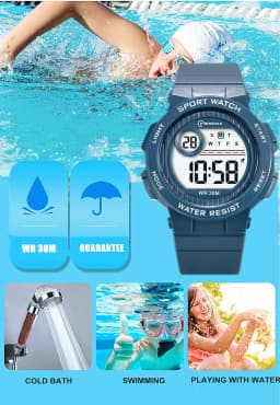 OHSEN Kids Sport Watches 30M Waterproof Pink Silicone Electronic Wristwatch Stopwatch Children Digital Watch For Boys Girls