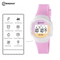 Kids Sport Watches Alarm Stopwatch Children Digital Watch For Boys Girls 30M Waterproof Pink Student Electronic Wristwatch