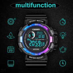 COOBOS Children Digital Watch Fashion LED Sports Watch for Men Kids 30M Waterproof Military Watch Army Electronic Wristwatches