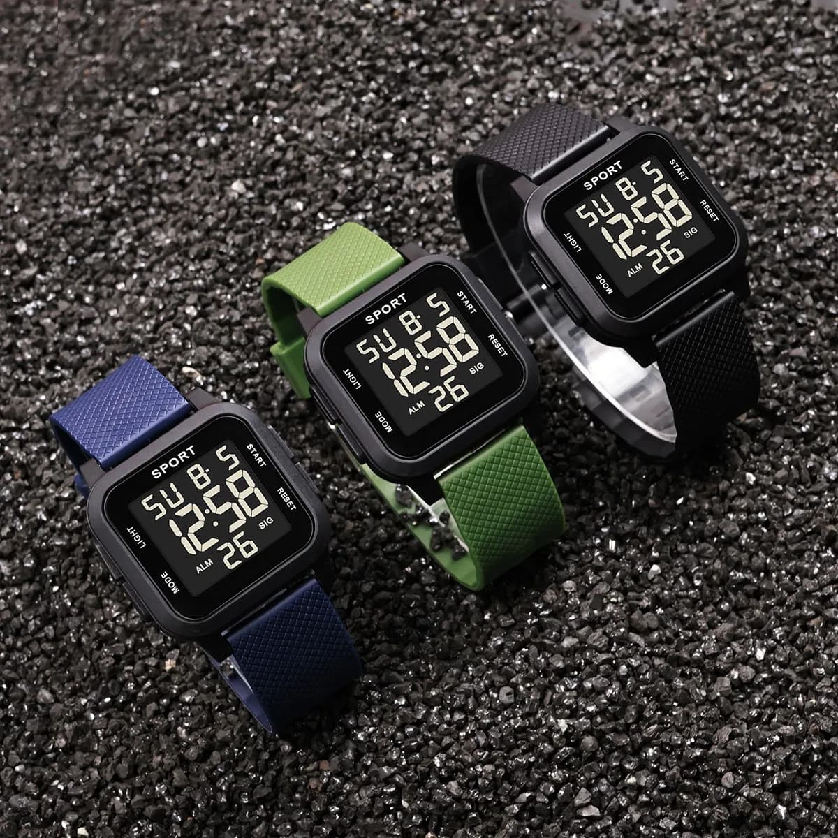 Outdoor Sports Kids Watches Multifunctional Alarm Clock Boys Digital Wristwatches Waterproof Luminous Military Electronic Watch