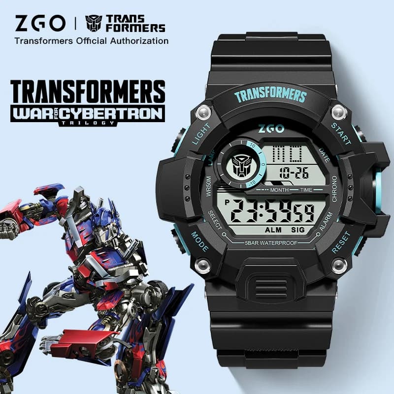 ZGO X Transformers Children's Watches Middle And Primary School Students Boys Waterproof Sports Digital Electronic Watches 7531