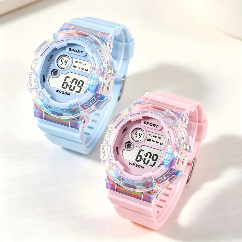 Sports Kids Watches Fashion LED Digital Watch for Boys and Girls Luminous Alarm-clock Students Electronic Wristwatch Gifts