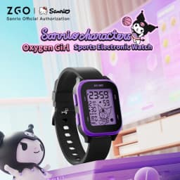 ZGO  Sanrio Kuromi Kids digital watch For girls Square Sporty Waterproof Electronic watch Alarm clock Gift 878