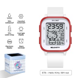 ZGO  Sanrio Kuromi Kids digital watch For girls Square Sporty Waterproof Electronic watch Alarm clock Gift 878