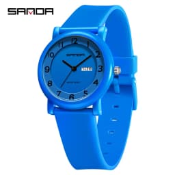 SANDA 3325 Fashion Children's Quartz Watch Dual Calendar Display Waterproof Simple Fashion Children's Quartz Watch