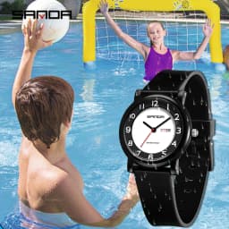 SANDA 3325 Fashion Children's Quartz Watch Dual Calendar Display Waterproof Simple Fashion Children's Quartz Watch