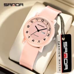 SANDA 3325 Fashion Children's Quartz Watch Dual Calendar Display Waterproof Simple Fashion Children's Quartz Watch