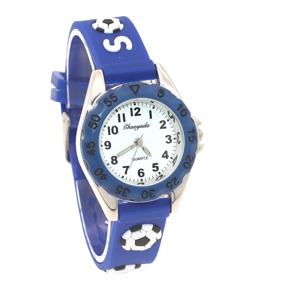 High Quality New Fashion Color Cartoon Football Students Children Watch Quartz Watch Electronic Wristwatch Gifts Boys Watches