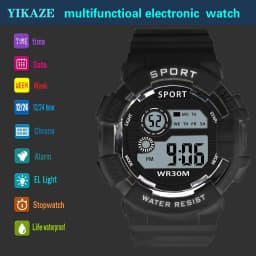 YIKAZE Fashion Kids Sports Watches 7-colors Luminous Multifunction LED Digital Watch Boys and Girls Student Children's Watches