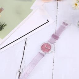 Pink Kids Transparent Glitter Silicone Wristwatch Creative Cool Adjustable Strap Children Watch Shiny Kids Watch