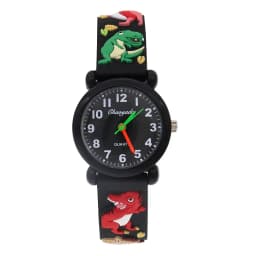 New Summer Boys Girls Fashion Dinosaur Silicone Strap Quartz Watches Children Kids Students Cool Waterproof Digital Clocks Black