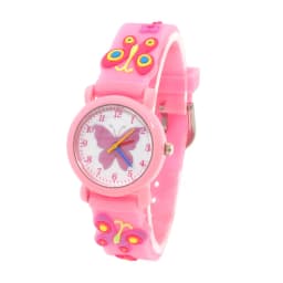 High Quality New Fashion Children Students Quartz Watches Kids Soft Waterproof Sports Heart Butterfly Wristwatches Xmas