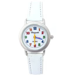 Colorful Dial Leather Watch 10 Colors Cute Lovely Quartz Wristwatch for Girls Boys Women Kids Cartoon Design Student Gift