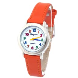 Colorful Dial Leather Watch 10 Colors Cute Lovely Quartz Wristwatch for Girls Boys Women Kids Cartoon Design Student Gift