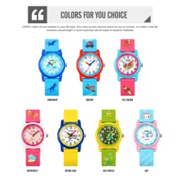 SKMEI 50M Waterproof Children's Quartz Watch Cartoon Watches Small Dial Muticolour Strap Sports Children's Kids Watches Gift