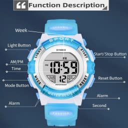 Synoke Kids Digital Watches Colorful Light PU Strap 50M Waterproof Led Sport's Children Wristwatch Boy Girl Alarm Clock