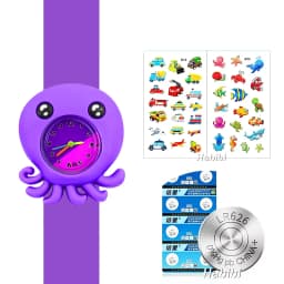 Boys Girls Watches Baby Kindergarten Party Gift Children Study Time Toy Wristwatches Slap Bracelet Clock Cartoon Kids Watches 22