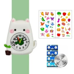 Boys Girls Watches Baby Kindergarten Party Gift Children Study Time Toy Wristwatches Slap Bracelet Clock Cartoon Kids Watches 22