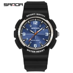 SANDA New 3284 Fashion Student Quartz Watch Simple Waterproof Silicone Strap Night Light Male and Female Student Quartz Watch ﻿
