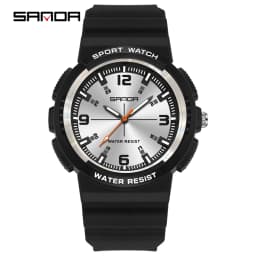 SANDA New 3284 Fashion Student Quartz Watch Simple Waterproof Silicone Strap Night Light Male and Female Student Quartz Watch ﻿