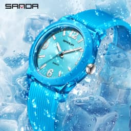 2025 Fashion SANDA 6277 Student Quartz Watch Silicone Strap Multi Functional Sports Waterproof Student Quartz Watch