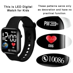 MAYZHISU Kids Watches LED Digital Kids Watch Silicone Strap Cartoon Electronic Wristwatch Sports Clock for Boys and Girls Gifts