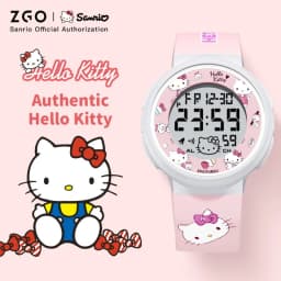 ZGO Sanrio Hello Kitty Kids Watch for Girls Cute Electronic Digital Wristwatch Waterproof and Luminous Watch Birthday Gift 8551