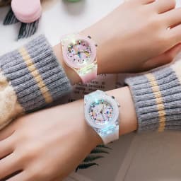 Kids's Watch For Cartoon Unicorn Watches Glow at Night  Quartz  DIGITAL CLOCK Silicone Band Cute  Girls Primary School