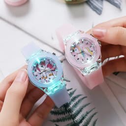 Kids's Watch For Cartoon Unicorn Watches Glow at Night  Quartz  DIGITAL CLOCK Silicone Band Cute  Girls Primary School