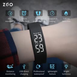 ZGO Electronic Digital Watches Student Sports Watch Pedometer Chronograph Waterproof Wristwatch Children Boys Girls 663X