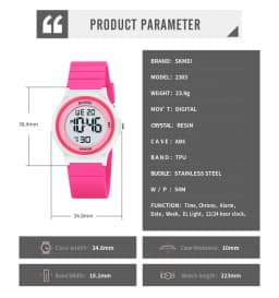 SKMEI 2303 Sport Waterproof Colorful Kids Electronic Watch Children Digital Color Shockproof Wristwatch for Boy Girl Clock 1721